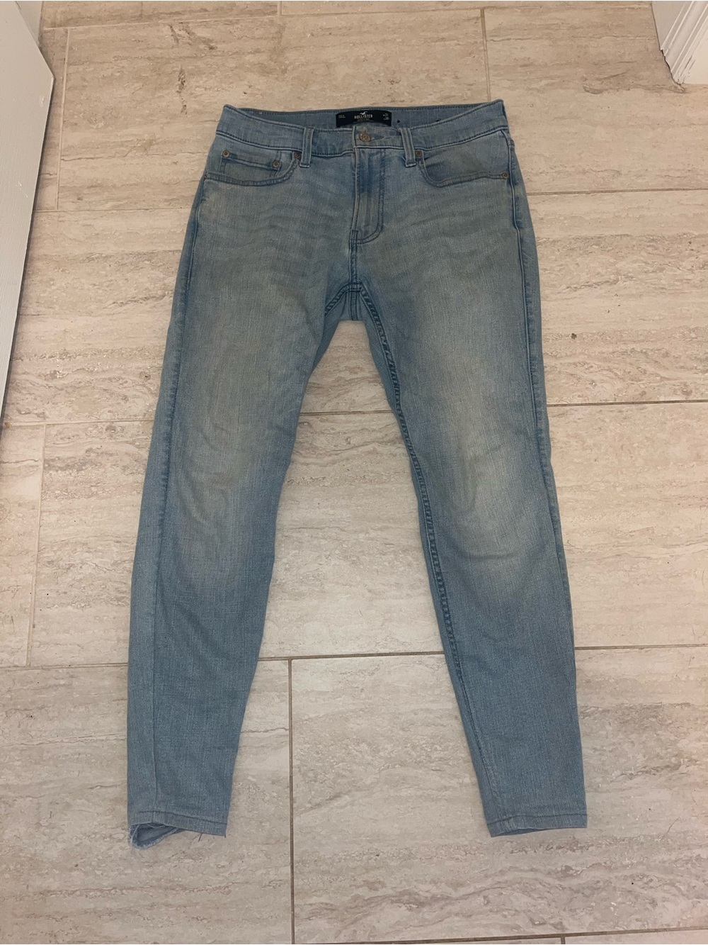 Hollister Super Skinny Jeans Light Blue Wash Custom Tailored Ankle Taper 31x28